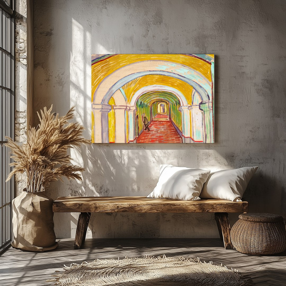 Step into a mesmerizing corridor that captures the essence of movement and architecture. This for Veranda