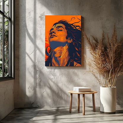 Immerse yourself in the bold and vibrant aesthetics of this striking portrait. The fusion of for Entrance