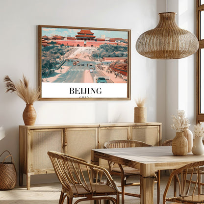 Immerse yourself in the allure of Beijing with this stunning wall art, capturing the essence of a for Dining