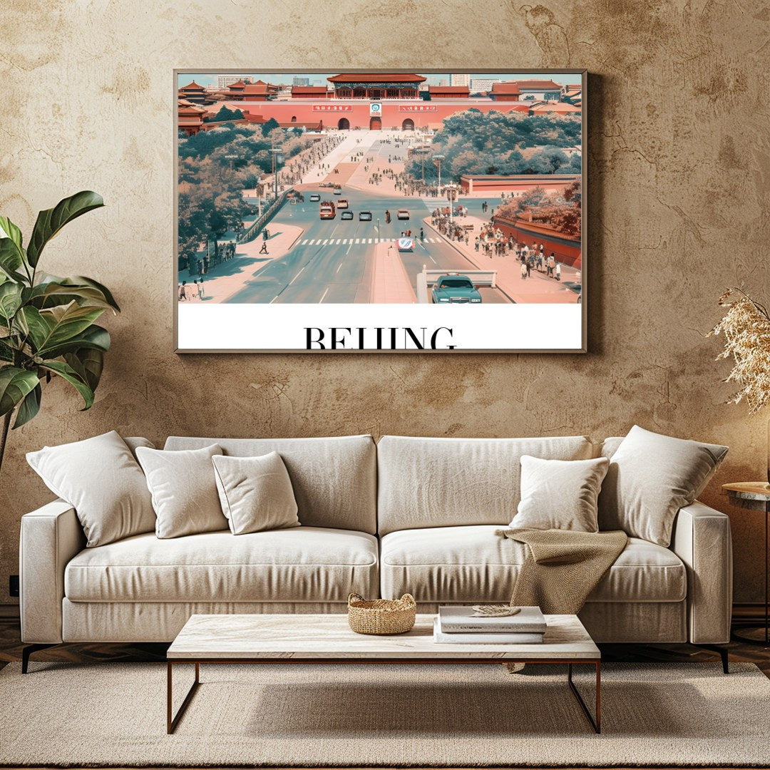 Immerse yourself in the allure of Beijing with this stunning wall art, capturing the essence of a for Family Room