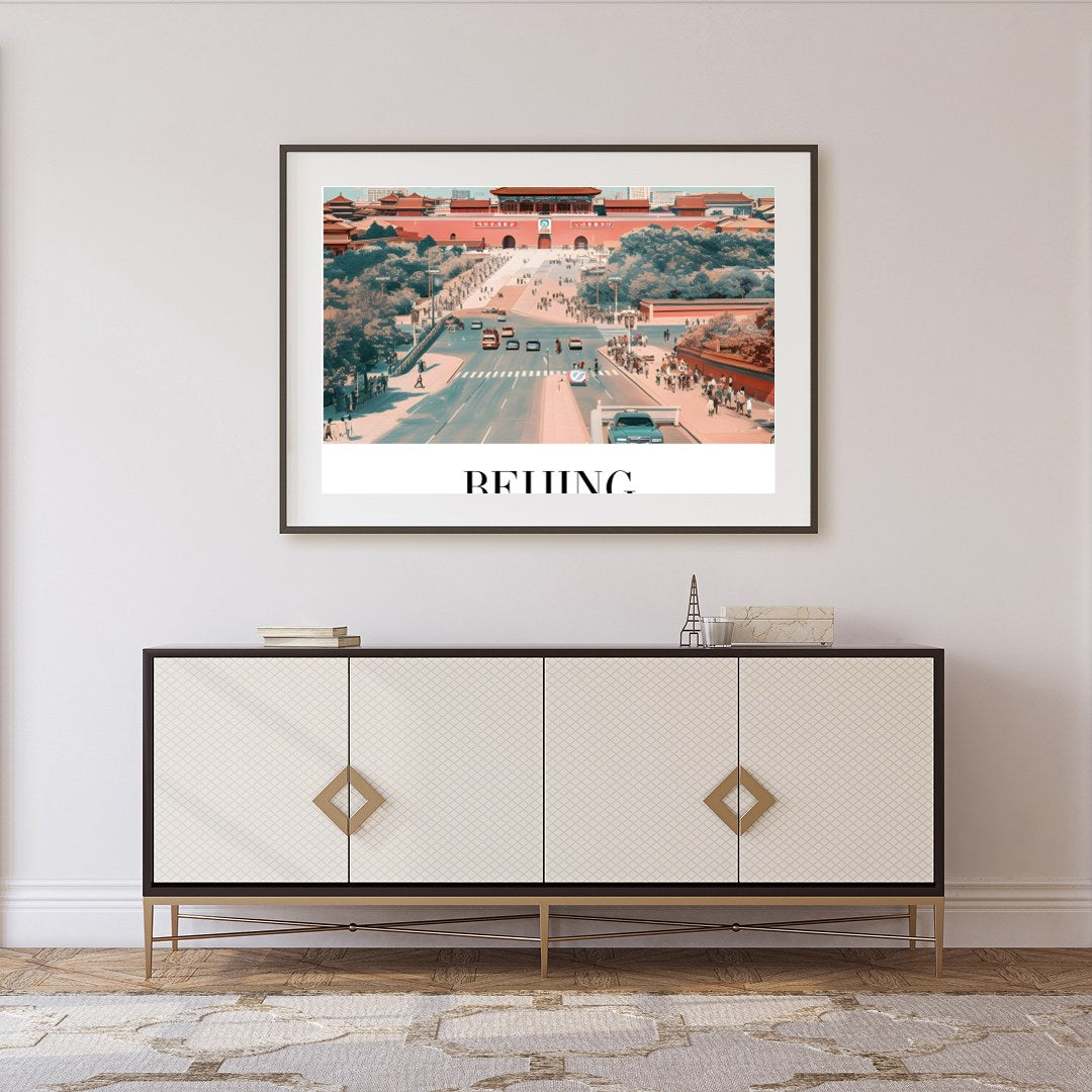 Immerse yourself in the allure of Beijing with this stunning wall art, capturing the essence of a for Foyer