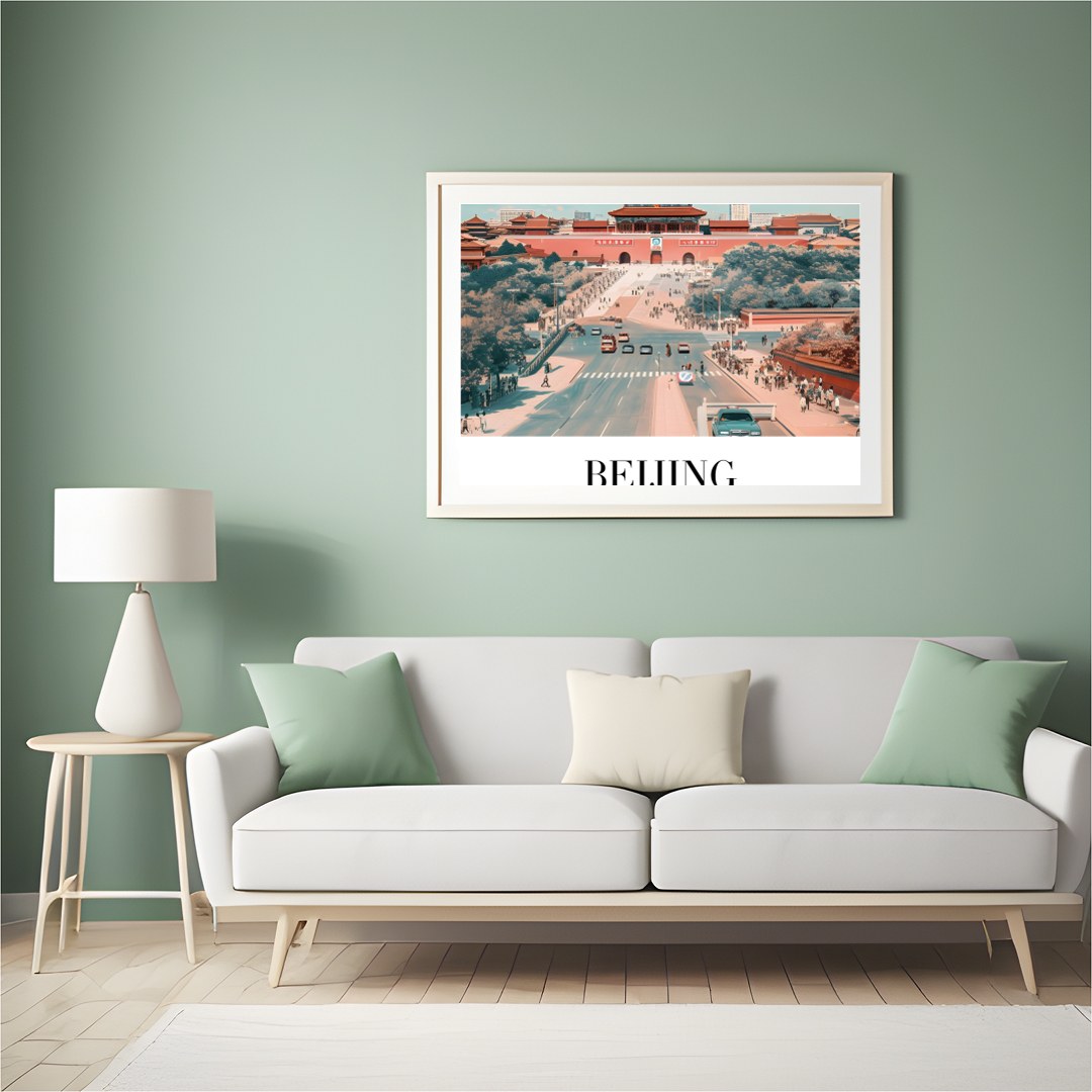 Immerse yourself in the allure of Beijing with this stunning wall art, capturing the essence of a for Hall