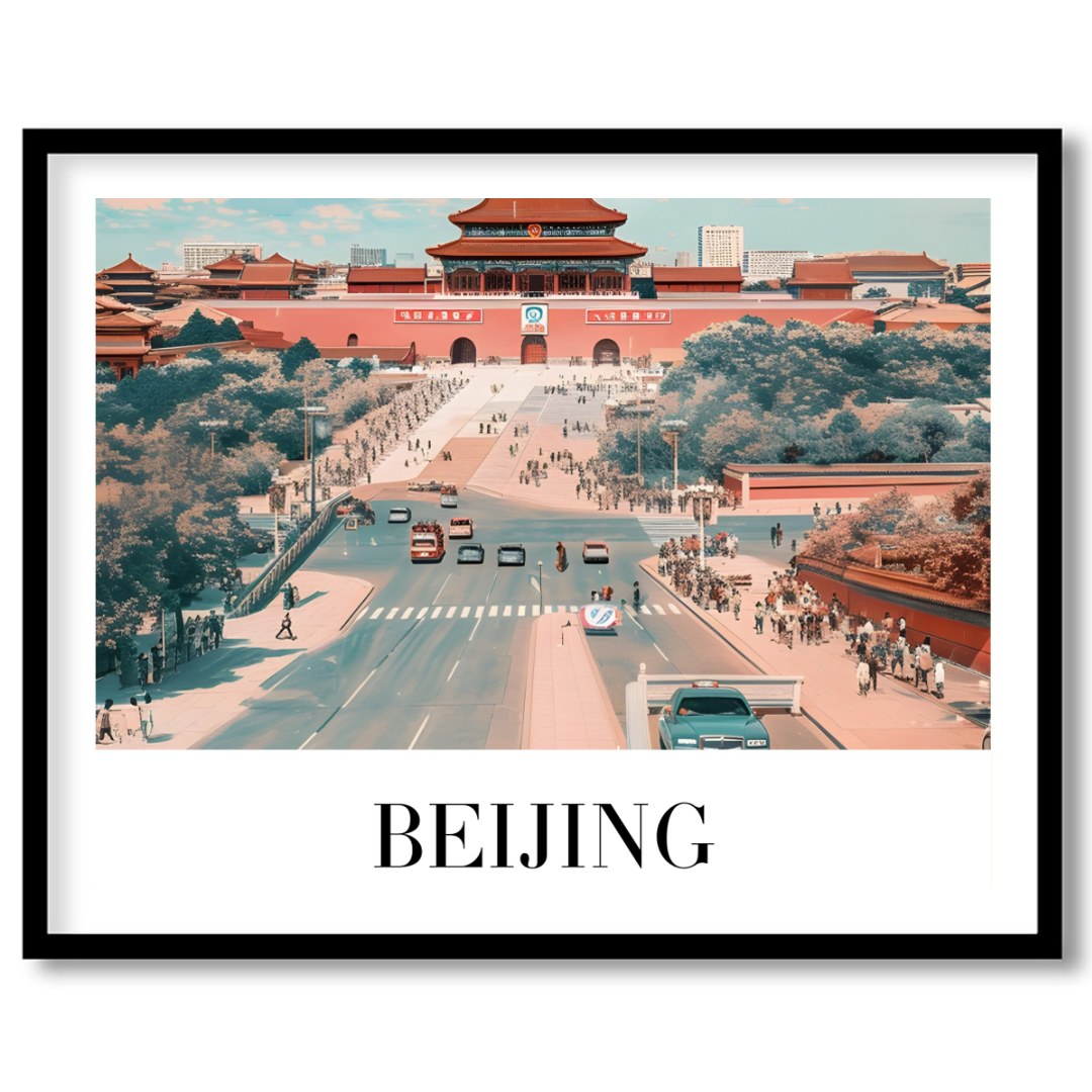 Immerse yourself in the allure of Beijing with this stunning wall art, capturing the essence of a for office