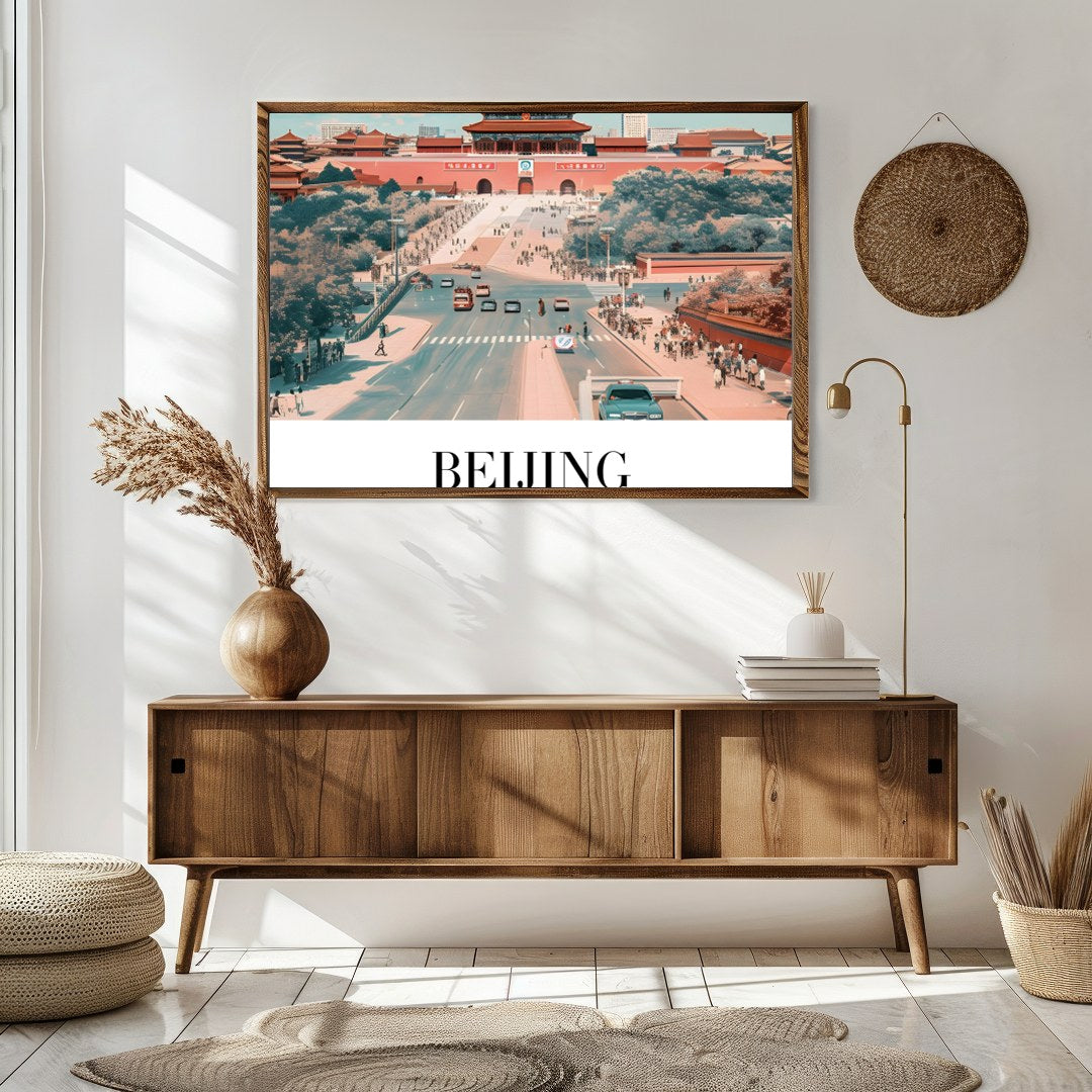 Immerse yourself in the allure of Beijing with this stunning wall art, capturing the essence of a for Sitting Area