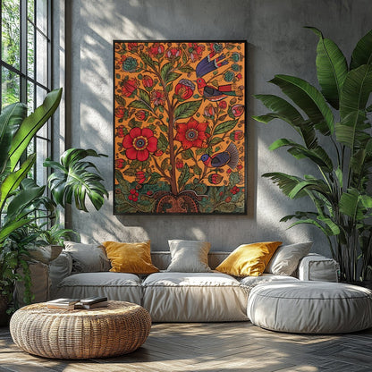 This captivating piece of wall art brings nature to life with its vivid portrayal of birds and for Balcony