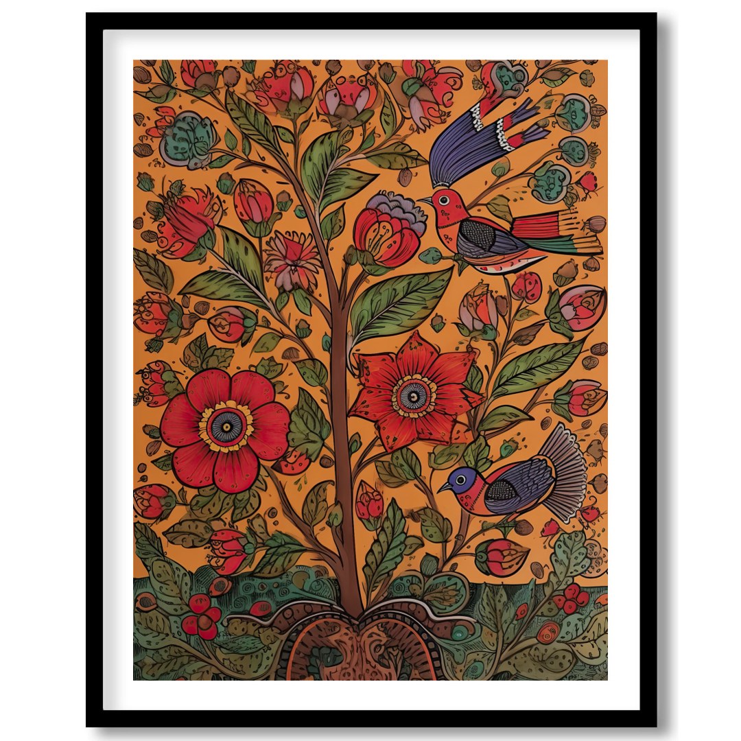 This captivating piece of wall art brings nature to life with its vivid portrayal of birds and for hallway