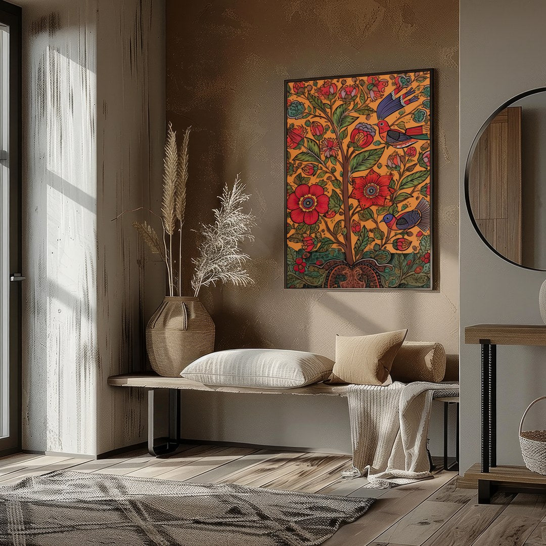 This captivating piece of wall art brings nature to life with its vivid portrayal of birds and for residence