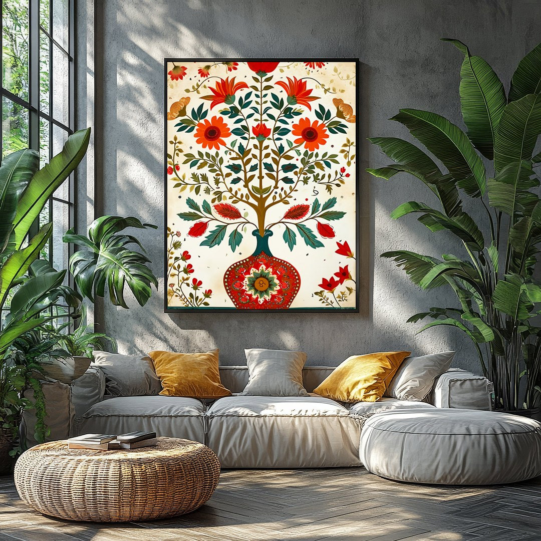 Embrace nature's elegance with this enchanting floral artwork. A lavish display of vibrant reds, for Balcony