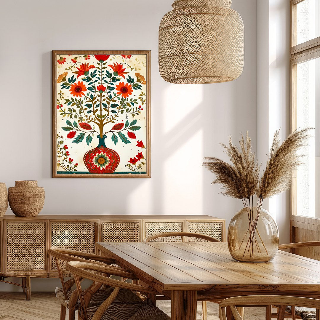 Embrace nature's elegance with this enchanting floral artwork. A lavish display of vibrant reds, for Extra Kitchen