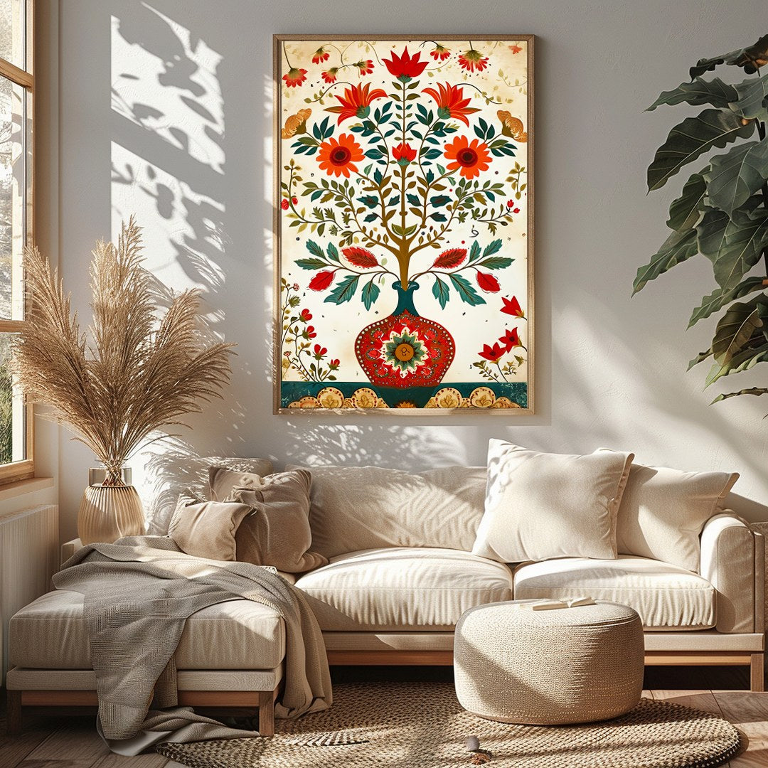 Embrace nature's elegance with this enchanting floral artwork. A lavish display of vibrant reds, for Sitting Area