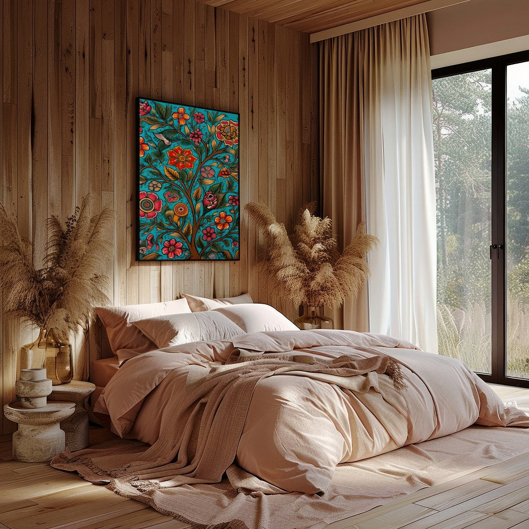 Infuse your space with the lively energy of this bold floral artwork. Featuring vivid flowers for Bedroom