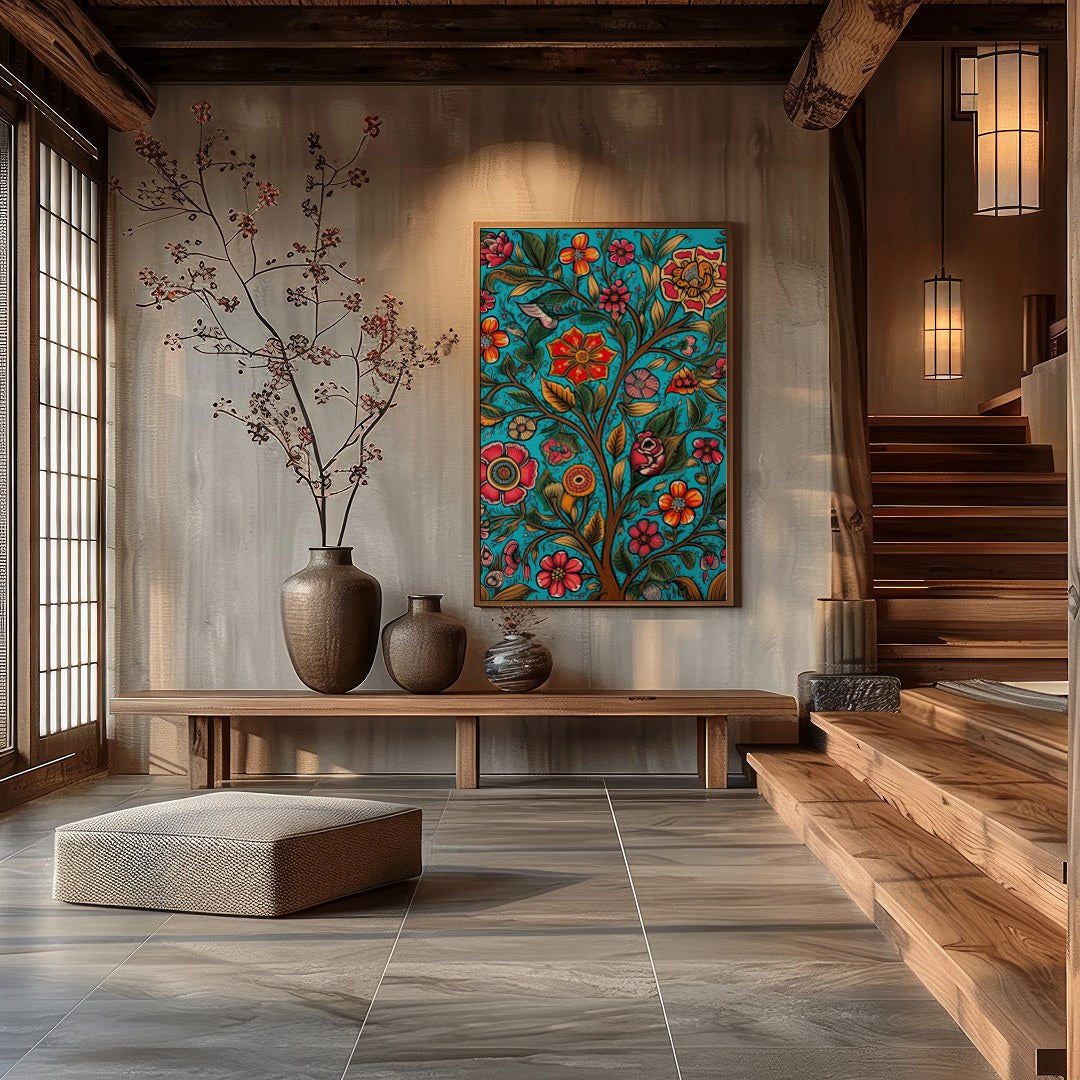 Infuse your space with the lively energy of this bold floral artwork. Featuring vivid flowers for Hall