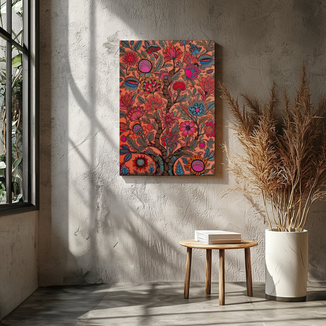 Immerse yourself in a vivid world with this intricate piece of wall art. Featuring elaborate floral for Entrance