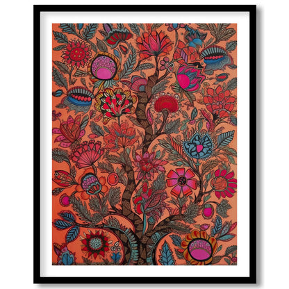 Immerse yourself in a vivid world with this intricate piece of wall art. Featuring elaborate floral for gallery