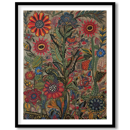 Immerse yourself in the lively intricacy of 'Vibrant Botanical Fantasy,' a stunning piece that for loft