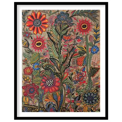 Immerse yourself in the lively intricacy of 'Vibrant Botanical Fantasy,' a stunning piece that for loft