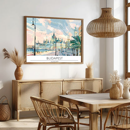 Capture the charm of Hungary's capital with this vibrant cityscape. Featuring a stunning view of for Dining