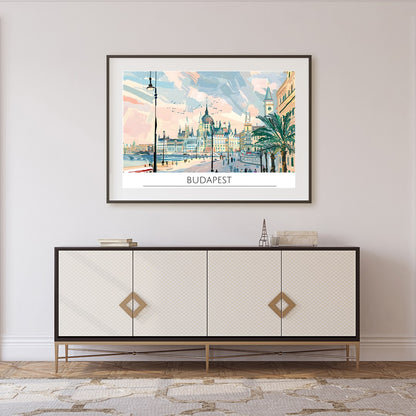 Capture the charm of Hungary's capital with this vibrant cityscape. Featuring a stunning view of for Foyer