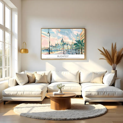 Capture the charm of Hungary's capital with this vibrant cityscape. Featuring a stunning view of for Living Room