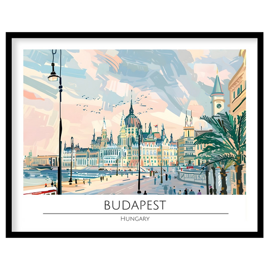 Capture the charm of Hungary's capital with this vibrant cityscape. Featuring a stunning view of for place