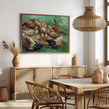 This captivating artwork showcases a crab with expressive brushstrokes and bold colors, set against for Dining