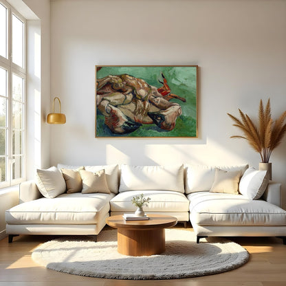 This captivating artwork showcases a crab with expressive brushstrokes and bold colors, set against for Living Room