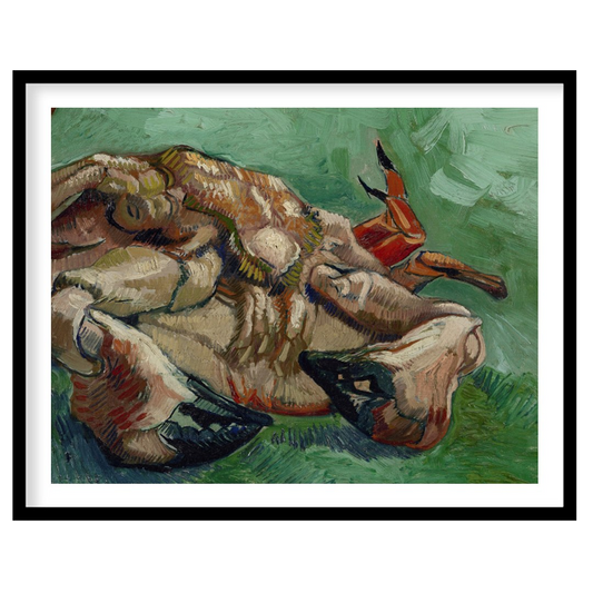 This captivating artwork showcases a crab with expressive brushstrokes and bold colors, set against for nook