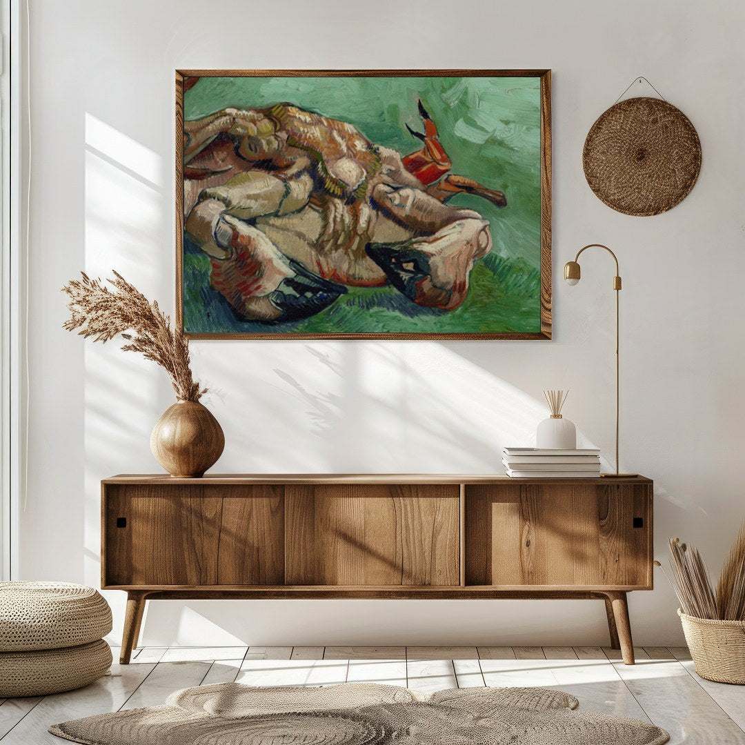 This captivating artwork showcases a crab with expressive brushstrokes and bold colors, set against for Sitting Area