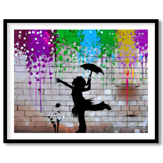 Energize your space with this captivating silhouette wall art, showcasing a playful figure beneath for office