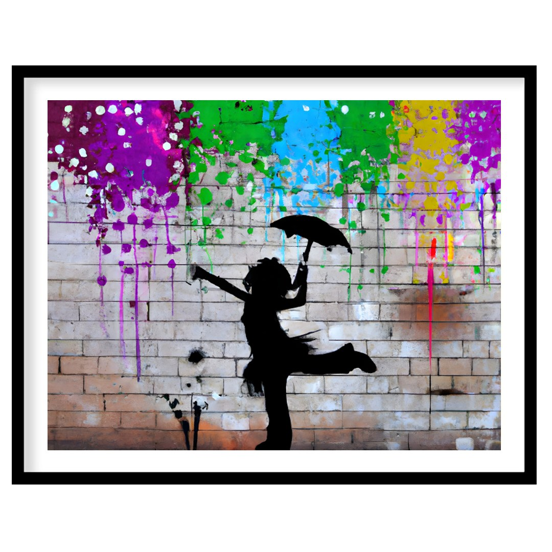 Energize your space with this captivating silhouette wall art, showcasing a playful figure beneath for office