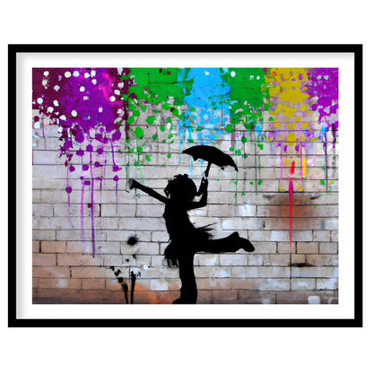 Energize your space with this captivating silhouette wall art, showcasing a playful figure beneath for office