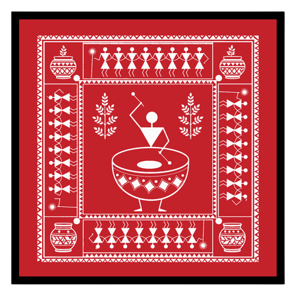 Immerse yourself in the rhythmic beats of village life with this captivating Warli art print. With for bedroom