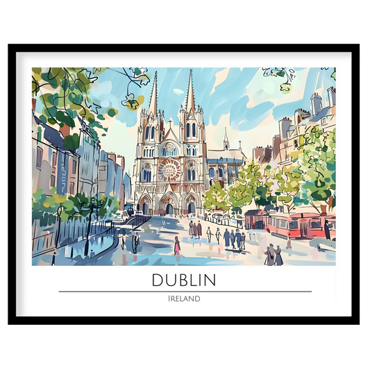 Capture the essence of Dublin with this lively depiction of a bustling cathedral square. The for kitchen