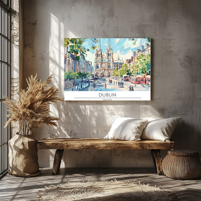 Capture the essence of Dublin with this lively depiction of a bustling cathedral square. The for Veranda