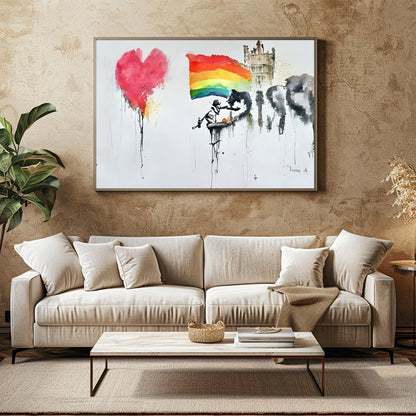 This captivating piece combines vivid colors with emotive imagery, making a bold statement in any for Family Room