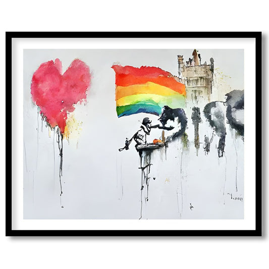 This captivating piece combines vivid colors with emotive imagery, making a bold statement in any for sweet-home