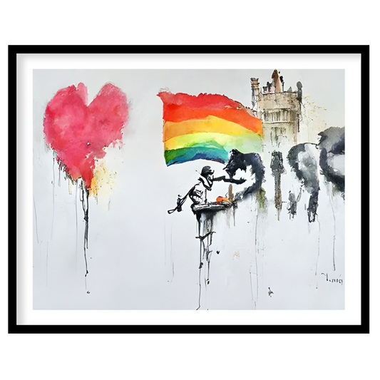 This captivating piece combines vivid colors with emotive imagery, making a bold statement in any for sweet-home