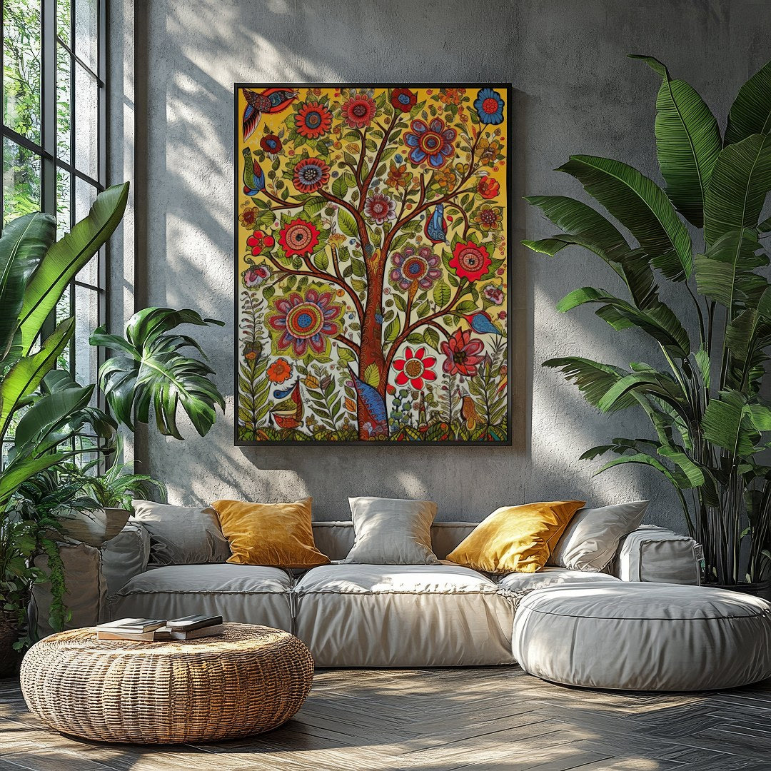 Celebrate the vivid wonders of nature with this dynamic tree of life artwork. Bursting with for Balcony