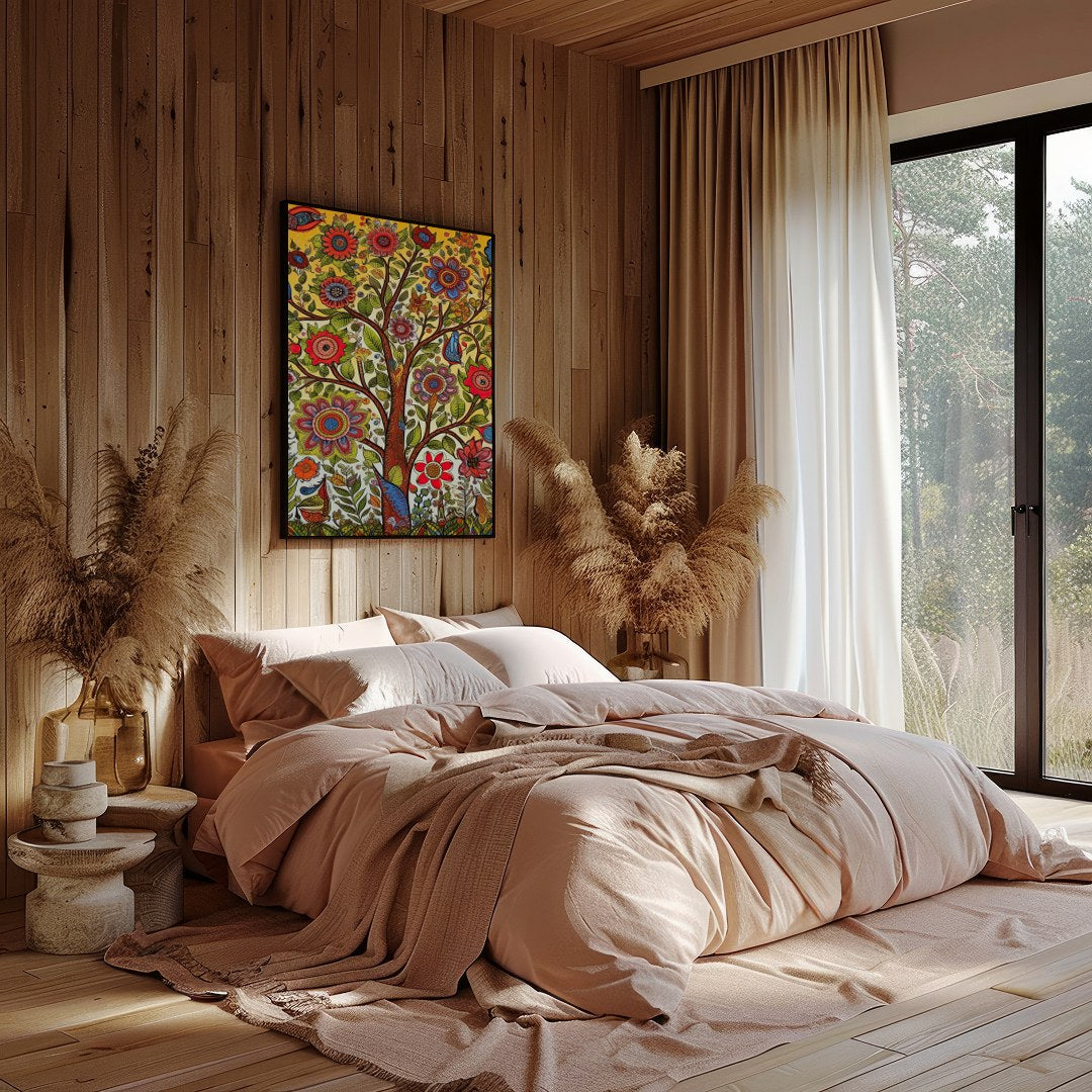 Celebrate the vivid wonders of nature with this dynamic tree of life artwork. Bursting with for Bedroom