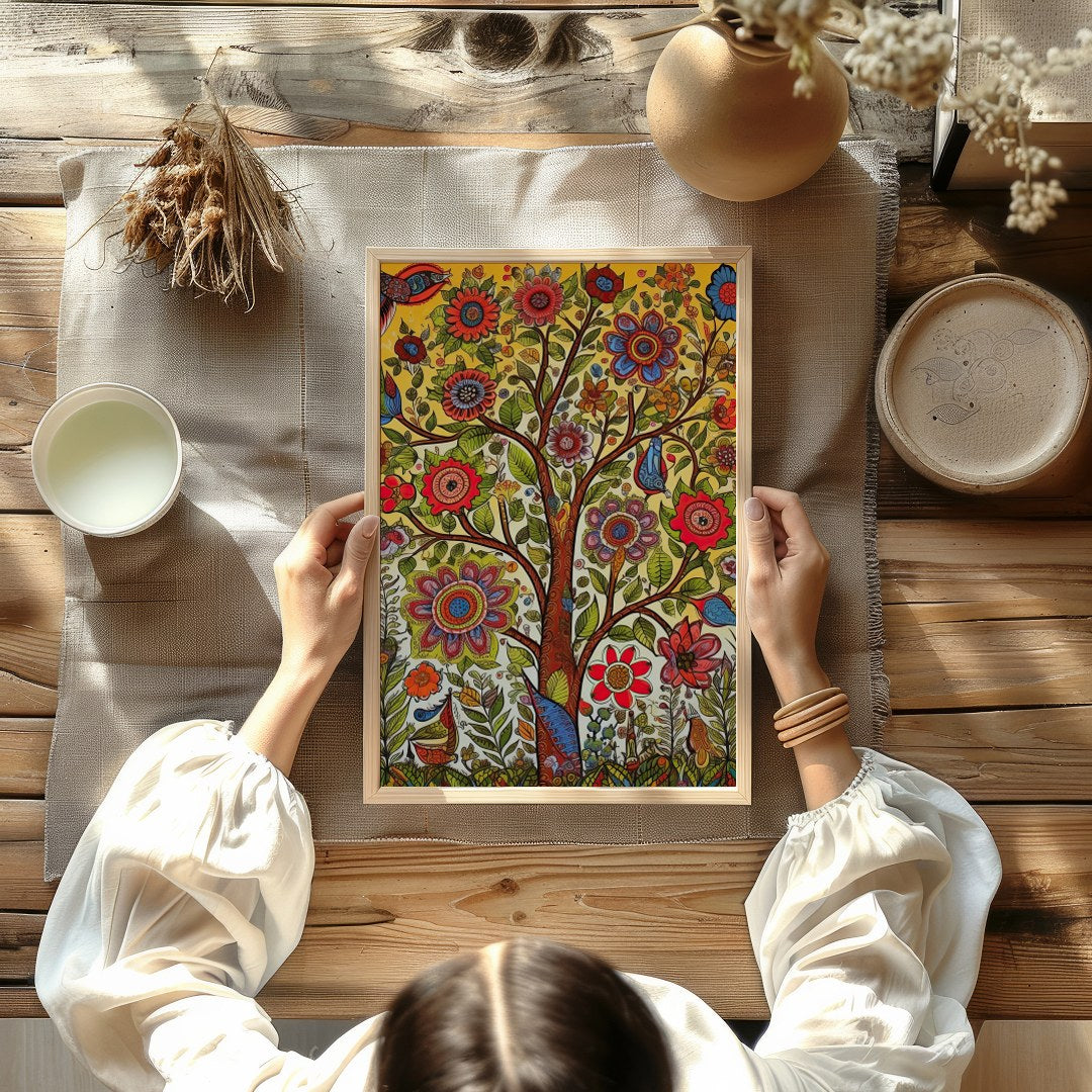 Celebrate the vivid wonders of nature with this dynamic tree of life artwork. Bursting with for Kitchen