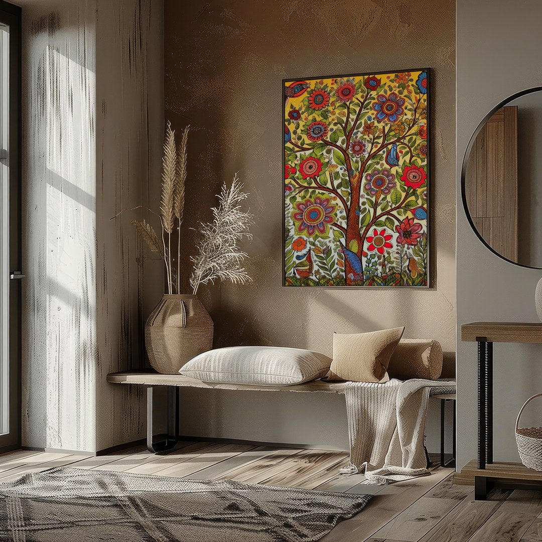 Celebrate the vivid wonders of nature with this dynamic tree of life artwork. Bursting with for room