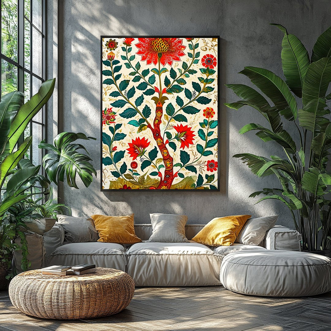 Immerse yourself in the radiant beauty of this floral masterpiece, where vivid blossoms and lush for Balcony
