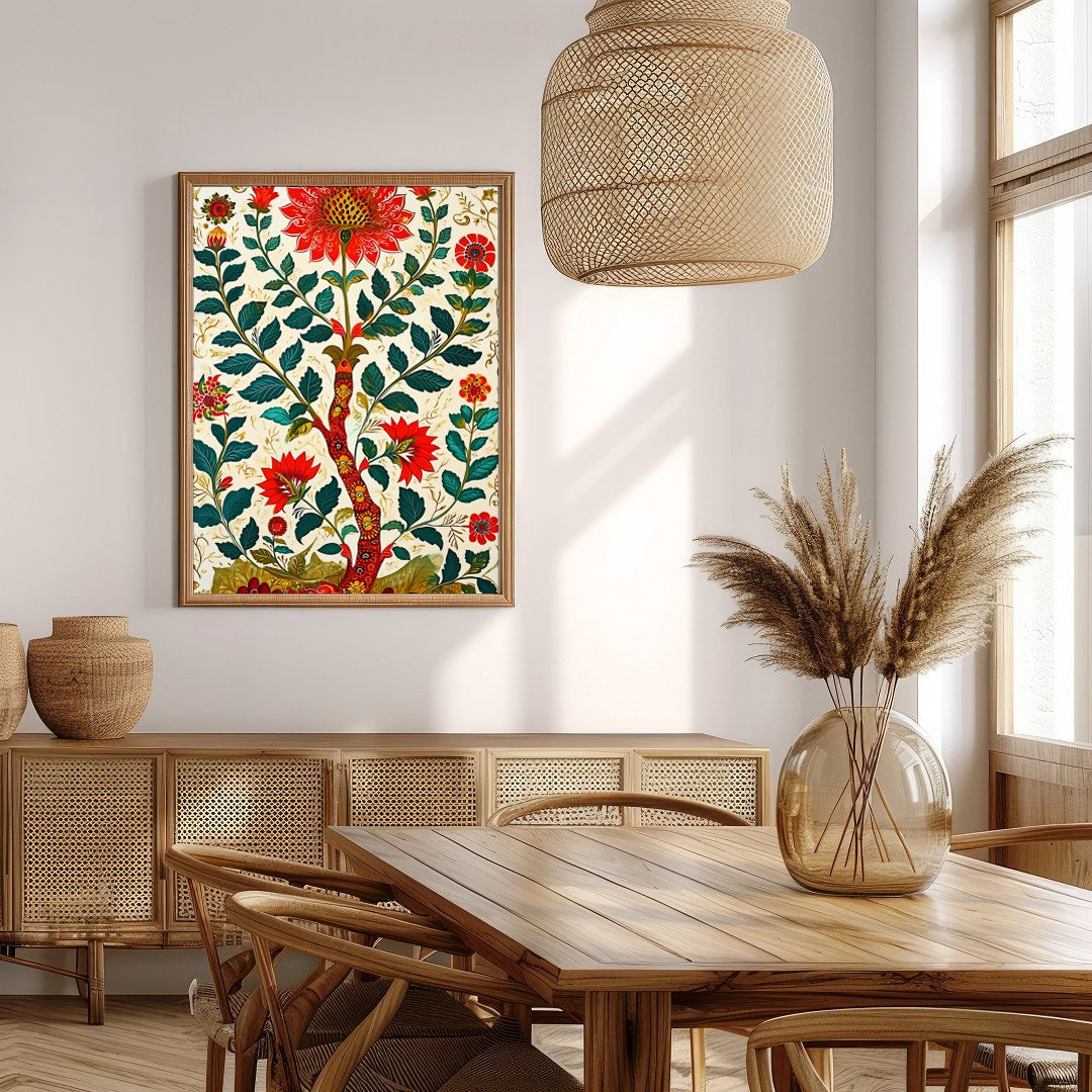 Immerse yourself in the radiant beauty of this floral masterpiece, where vivid blossoms and lush for Extra Kitchen