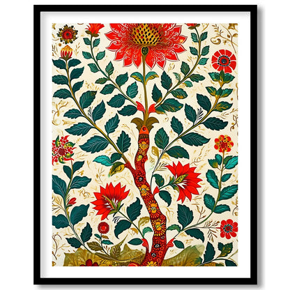 Immerse yourself in the radiant beauty of this floral masterpiece, where vivid blossoms and lush for haven