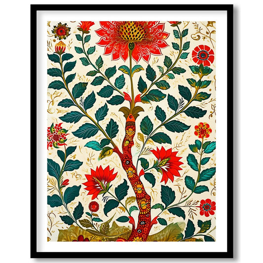 Immerse yourself in the radiant beauty of this floral masterpiece, where vivid blossoms and lush for haven