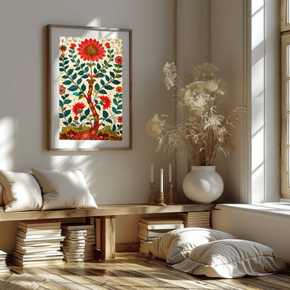 Immerse yourself in the radiant beauty of this floral masterpiece, where vivid blossoms and lush for sanctuary
