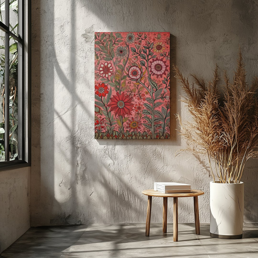 Immerse yourself in a world of vibrant blooms with this exquisite floral artwork. Featuring an for Entrance