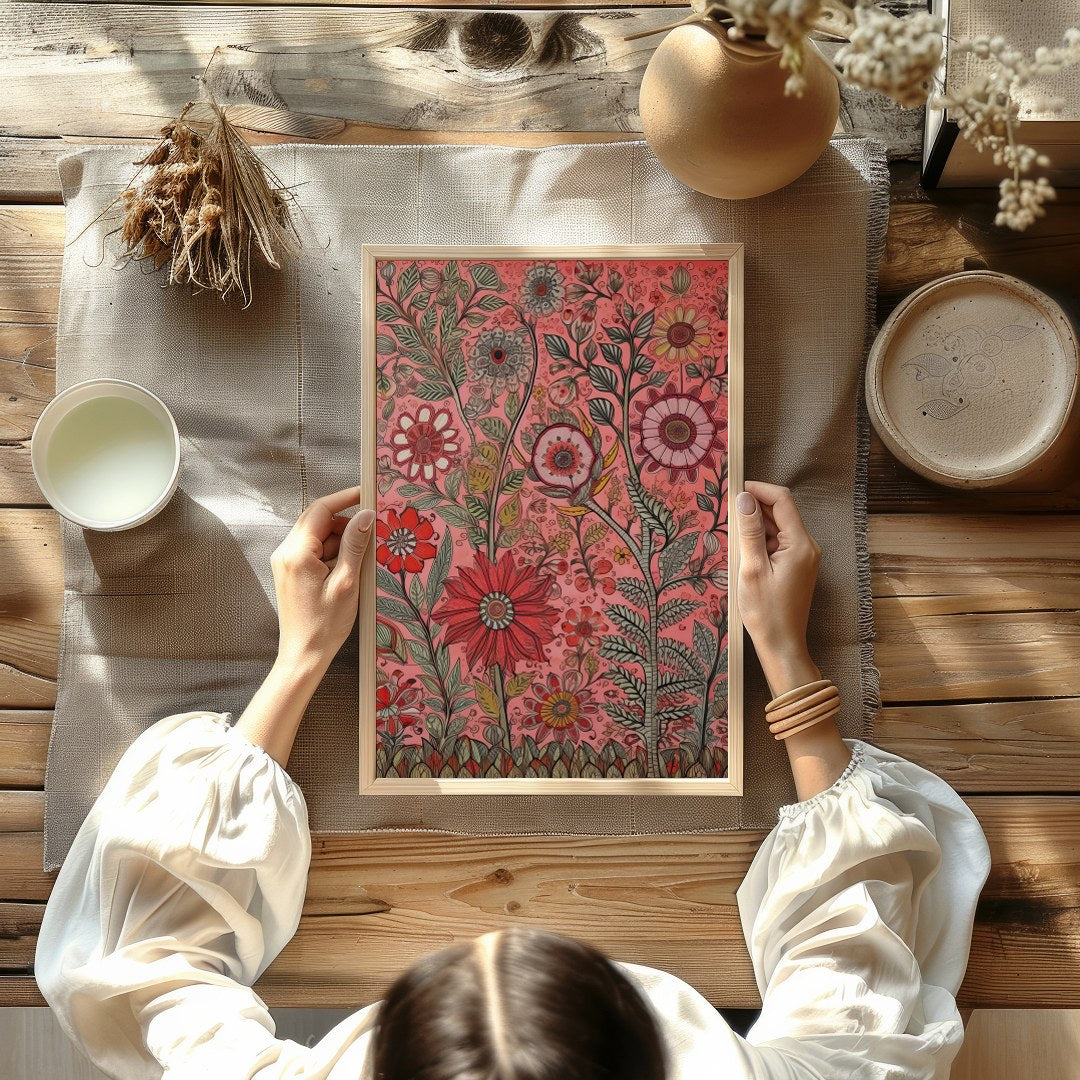 Immerse yourself in a world of vibrant blooms with this exquisite floral artwork. Featuring an for Kitchen