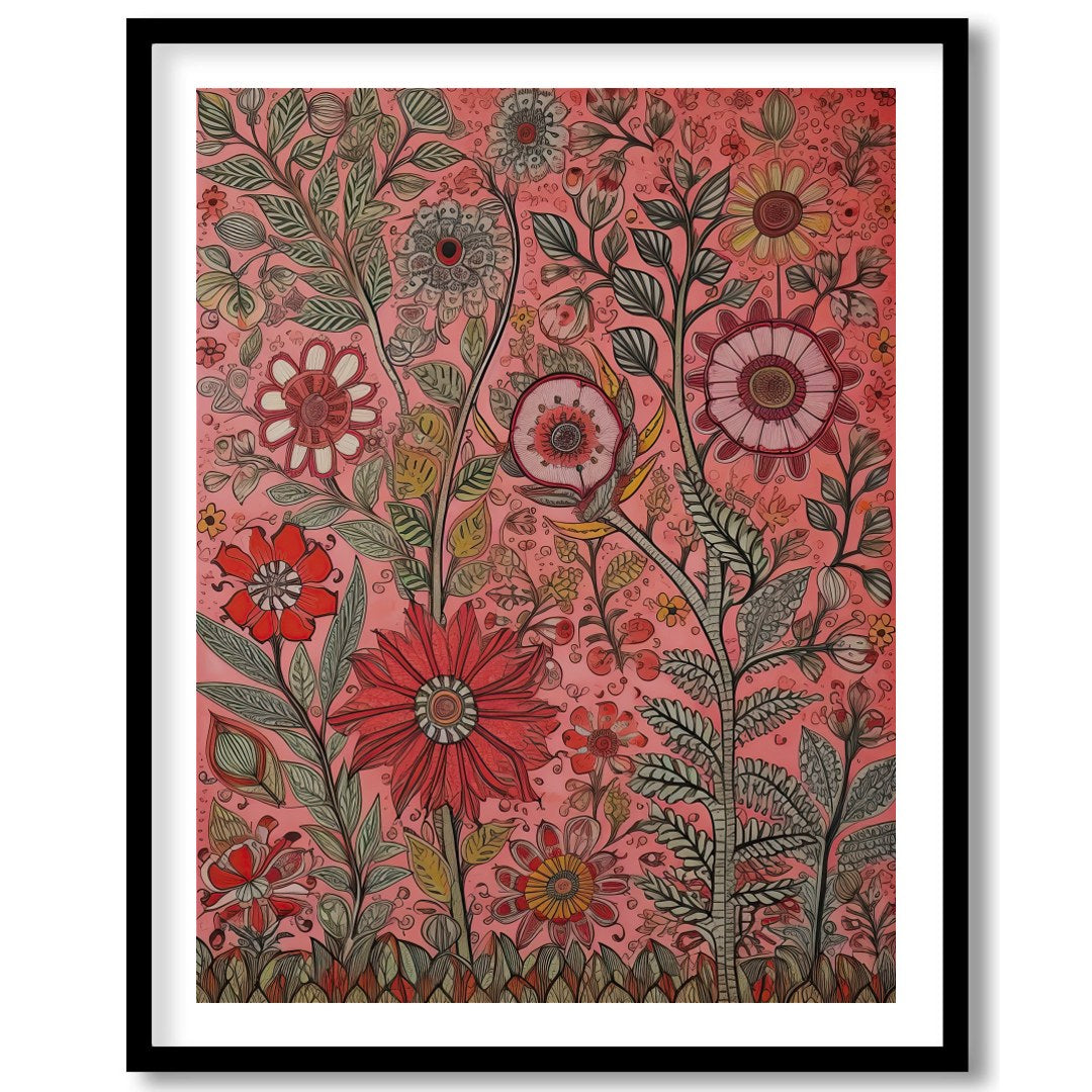 Immerse yourself in a world of vibrant blooms with this exquisite floral artwork. Featuring an for office