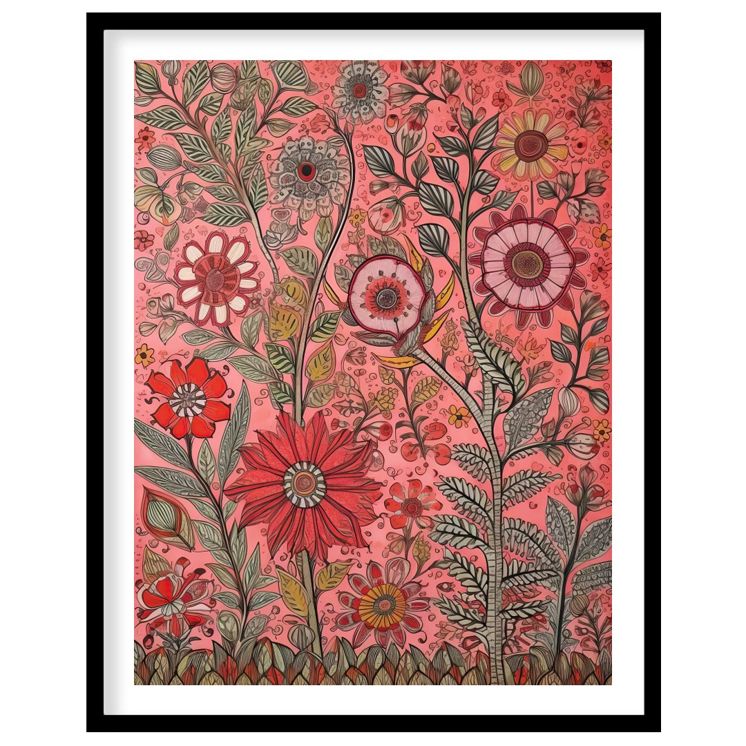 Immerse yourself in a world of vibrant blooms with this exquisite floral artwork. Featuring an for office